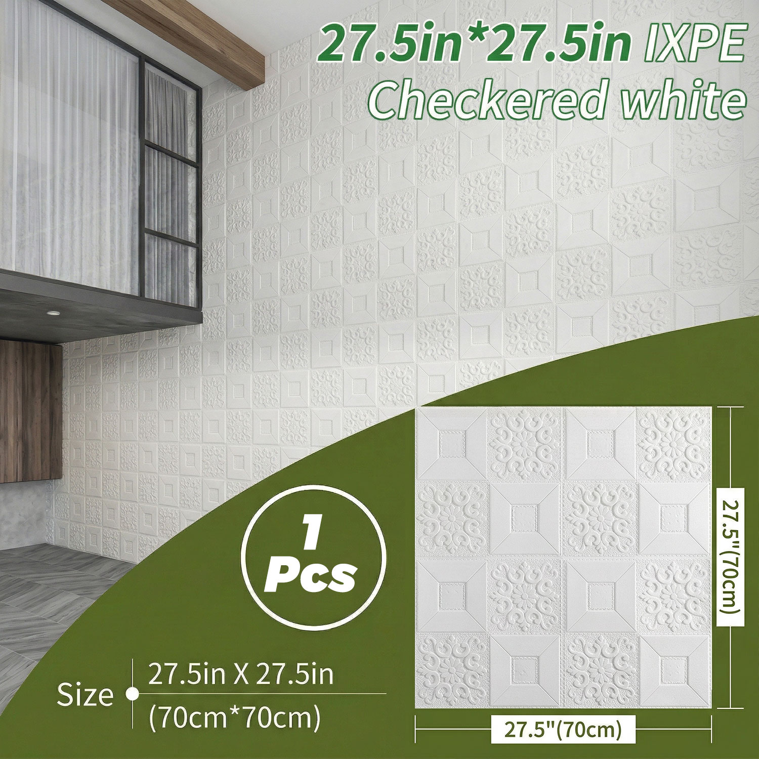 Wall Panel 3D Texture - Panel Dinding 3D Bertekstur Putih 1-10