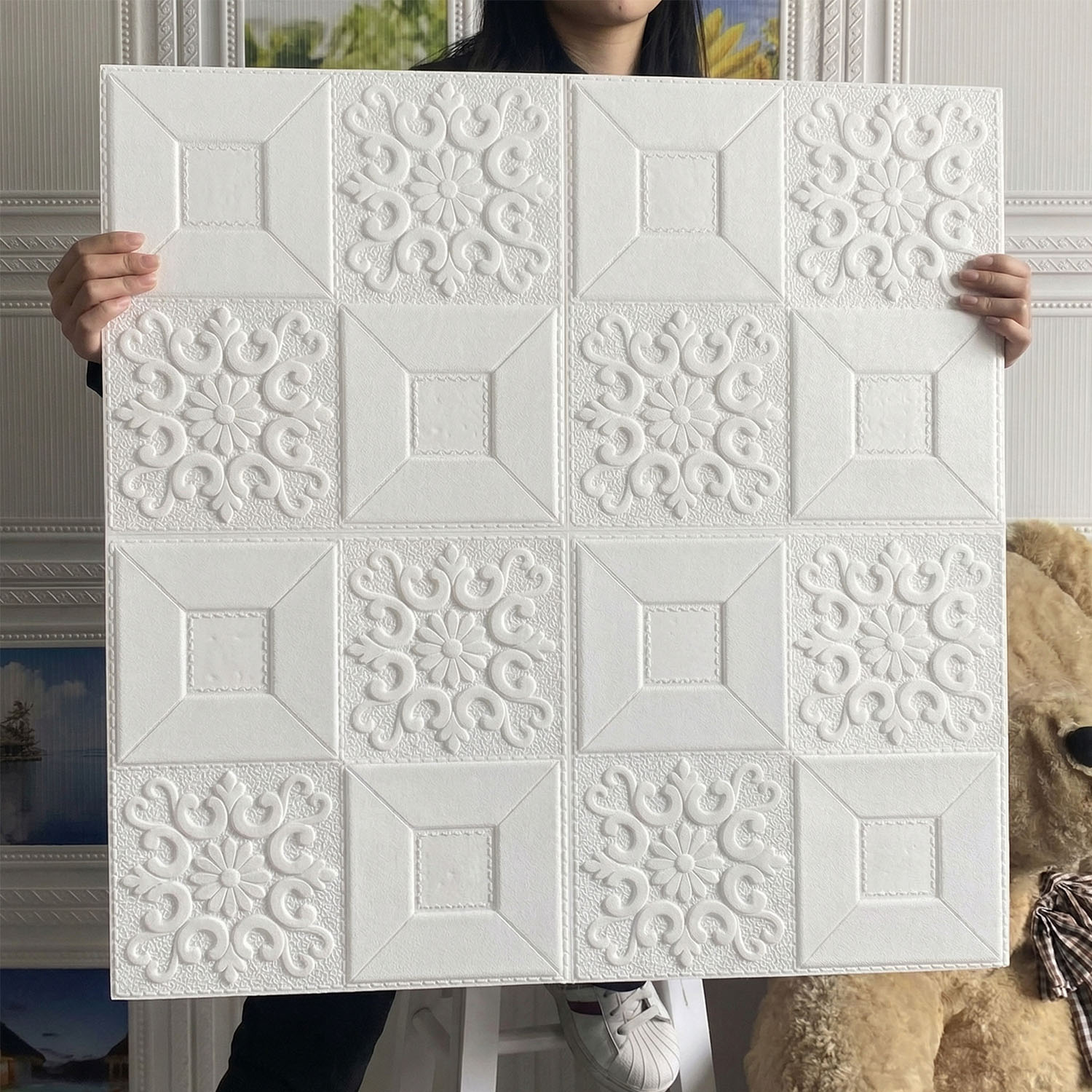 Panel Dinding 3D Bertekstur Pu - Wall Panel 3D Texture ulasan dan harga