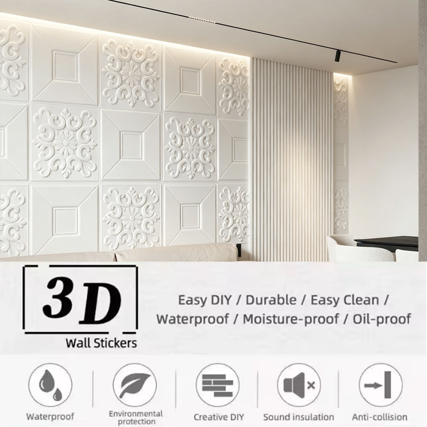 Panel Dinding 3D Bertekstur Pu - Wall Panel 3D Texture ulasan dan harga