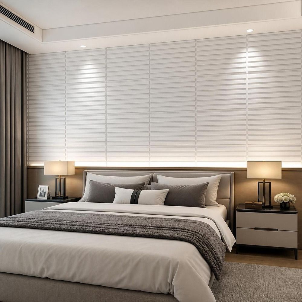 Panel Dinding 3D Putih 50*50cm - Wall Panel 3D Texture ulasan dan harga